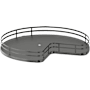 Rev-A-Shelf Contemporary 27-3/4" Diameter Kidney-Shaped Lazy Susan with Raised Barriers Orion Gray