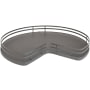 Rev-A-Shelf Contemporary Single 1 Shelf 32" Kidney Shaped Lazy Susan with Swivel Bearing Base and Wire Rim for Corner Base Cabinets Orion Gray