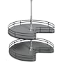 Rev-A-Shelf Contemporary 27-3/4" Diameter 2-Shelf Kidney-Shaped Lazy Susan with Raised Barriers Orion Gray