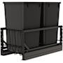 Rev-A-Shelf Contemporary 11-11/16" Wide 27 Quart Pull Out Trash Can System with Soft Close Slides and 2 Bins Black