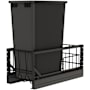 Rev-A-Shelf Contemporary 10-3/4" Wide 50 Quart Pull Out Trash Can System with Soft Close Slides and 1 Bin Black
