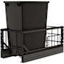 Rev-A-Shelf Contemporary 10-3/4" Wide 35 Quart Pull Out Trash Can System with Over-Travil Soft Close Slides and 1 Bin Black