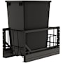 Rev-A-Shelf Contemporary 10-3/4" Wide 35 Quart Pull Out Trash Can System with Soft Close Slides and 1 Bin Black