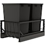 Rev-A-Shelf Contemporary 14-3/4" Wide 35 Quart Pull Out Trash Can System with Soft Close Slides and 2 Bins Black