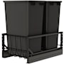 Rev-A-Shelf Contemporary 14-3/4" Wide 50 Quart Pull Out Trash Can System with Soft Close Slides and 2 Bins Black
