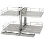 Rev-A-Shelf Modern 32-5/8"W Soft Close Pull Out Swivel Two Tier 4 Shelf Blind Corner Base Cabinet Organizer Gray