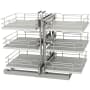Rev-A-Shelf Modern 32-5/8"W Soft Close 3 Tier Pull Out and Swivel 6 Shelf Blind Corner Cabinet Organizer Gray