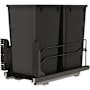Rev-A-Shelf Modern 11" Wide 27 Quart Pull Out Trash Can System with Soft Close Slides and 2 Bins Black