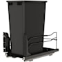 Rev-A-Shelf Modern 11" Wide 50 Quart Pull Out Trash Can System with Soft Close Slides and 1 Bin Black