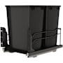 Rev-A-Shelf Modern 14-7/16" Wide 35 Quart Pull Out Trash Can System with Soft Close Slides and 2 Bins Black