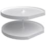 Rev-A-Shelf Lazy Daisy Polymer Double 2 Tier 32" D Shaped Bottom Mount Ribbed Lazy Susan for Corner Base Cabinets - 100 Lb Capacity White