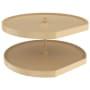 Rev-A-Shelf Lazy Daisy Polymer Double 2 Tier 32" D Shaped Bottom Mount Ribbed Lazy Susan for Corner Base Cabinets - 100 Lb Capacity Almond