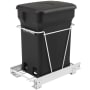 Rev-A-Shelf Classic 12"W Steel Pull Out Bottom Mount Odor Reducing Compost Bin System Black