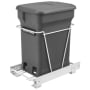 Rev-A-Shelf Classic 12"W Steel Pull Out Bottom Mount Odor Reducing Compost Bin System Orion Gray