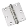 Richelieu 3-1/2 Inch x 3-1/2 Inch Ball Bearing 1/4 Inch Radius Corner Mortise Door Hinge - Pair Brushed Nickel