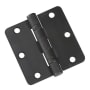Richelieu 3-1/2 Inch x 3-1/2 Inch Ball Bearing 1/4 Inch Radius Corner Mortise Door Hinge - Pair Oil-Rubbed Bronze