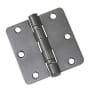 Richelieu 3-1/2 Inch x 3-1/2 Inch Ball Bearing 1/4 Inch Radius Corner Mortise Door Hinge - Pair Satin Antique Nickel