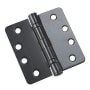 Richelieu 4 Inch x 4 Inch Ball Bearing 1/4 Inch Radius Corner Mortise Door Hinge - Three Hinges Black