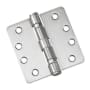 Richelieu 4 Inch x 4 Inch Ball Bearing 1/4 Inch Radius Corner Mortise Door Hinge - Three Hinges Brushed Nickel