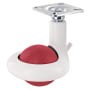 Richelieu Green Series 2" Diameter 176 lbs Max Weight Caster with Square Mounting Plate and Brake Red / White