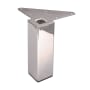 Richelieu 3-15/16" Tall Square Metal Furniture Leg with Adjustable Height - Pack of 4 Stainless Steel