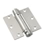 Richelieu 3-1/2 Inch x 3-1/2 Inch Spring Square Corner Mortise Door Hinge - Single Hinge Brushed Chrome
