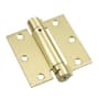 Richelieu 3-1/2 Inch x 3-1/2 Inch Spring Square Corner Mortise Door Hinge - Single Hinge Brass