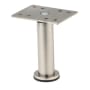 Richelieu BORSA 7-7/8" Tall Round Metal Furniture Leg with Adjustable Height Satin Nickel