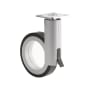 Richelieu Rotola Series 3-9/16" Diameter 132 lbs Max Weight Caster with Square Mounting Plate and Brake Aluminum / Black
