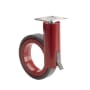 Richelieu Rotola Series 3-9/16" Diameter 132 lbs Max Weight Caster with Square Mounting Plate and Brake Black / Red