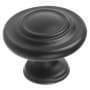 Richelieu 1-3/8 Inch Mushroom Cabinet Knob Matte Black