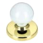 Richelieu 1-1/4 Inch Round Cabinet Knob Brass / White