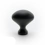 Richelieu 1-3/16 Inch Oval Cabinet Knob Matte Black