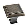 Richelieu Expression 1-3/8 Inch Square Cabinet Knob Antique English