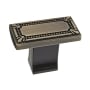 Richelieu Expression 1-11/16 Inch Rectangular Cabinet Knob Antique English