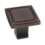 Richelieu 1-3/8 Inch Square Cabinet Knob Brushed Oil-Rubbed Bronze