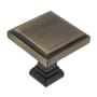 Richelieu Expression 1-1/4 Inch Square Cabinet Knob Antique English