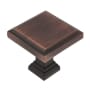Richelieu Expression 1-1/4 Inch Square Cabinet Knob Brushed Oil-Rubbed Bronze