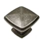 Richelieu 1-1/4 Inch Square Cabinet Knob Pewter