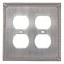 Richelieu Double Traditional Duplex Outlet Switch Plate from the Decora Collection Brushed Nickel