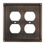 Richelieu Double Traditional Duplex Outlet Switch Plate from the Decora Collection Brushed Oil-Rubbed Bronze