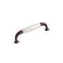 Richelieu 3-3/4 Inch Center to Center Handle Cabinet Pull from the Expression Collection Hammered Rust and White