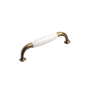 Richelieu 3-3/4 Inch Center to Center Handle Cabinet Pull from the Expression Collection Burnished Brass and White
