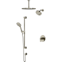 Riobel Arca Pressure Balanced and Thermostatic Shower System with Shower Head, Hand Shower, Slide Bar, Shower Arm, Hose, and Valve Trim Brushed Nickel