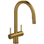 Riobel Azure 1.5 GPM Single Hole Pull Down Kitchen Faucet Brushed Gold