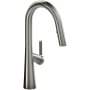 Riobel Ludik 1.6 GPM Single Hole Pull Down Kitchen Faucet Stainless Steel