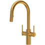 Riobel Lateral 1.8 GPM Single Hole Pull Down Kitchen Faucet Brushed Gold
