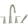 Riobel Momenti Deck Mounted Roman Tub Filler with Built-In Diverter - Includes Hand Shower Polished Nickel