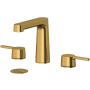 Riobel Nibi 1.2 GPM Widespread Bathroom Faucet with Pop-Up Drain Assembly Brushed Gold