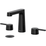 Riobel Nibi 1.2 GPM Widespread Bathroom Faucet with Pop-Up Drain Assembly Black